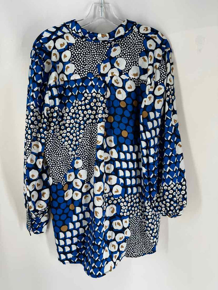 Size 12 Chico's Blue Print Shirt