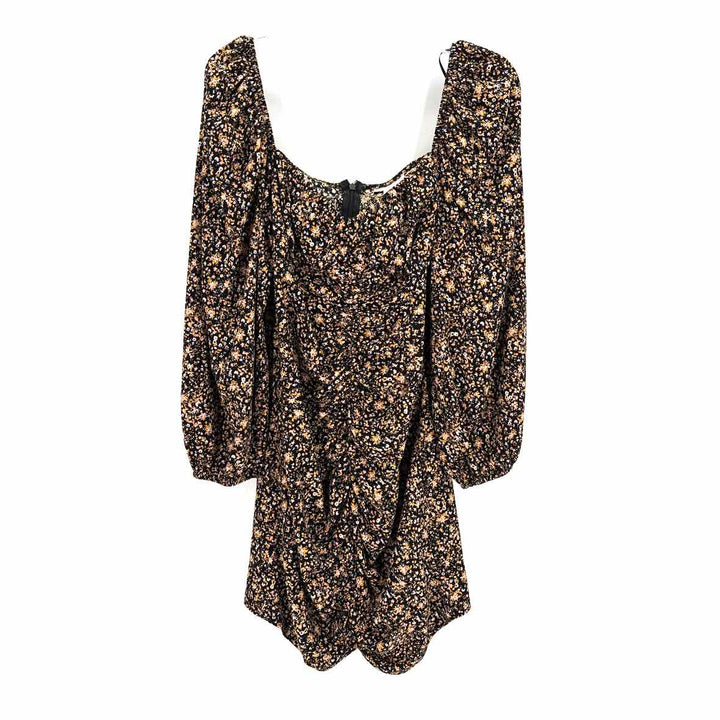 Size 8 TOPSHOP Black Print Dress