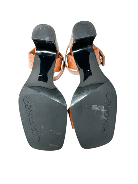Shoe Size 9.5 Calvin Klein Tan Leather Sandals