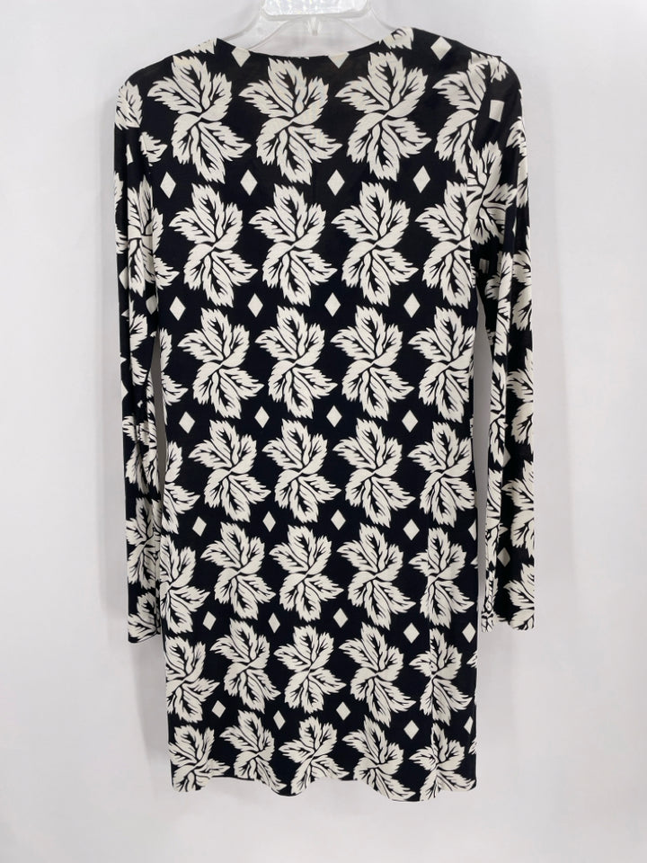 Size 8 DIANE VON FURSTENBERG Black/White Dress