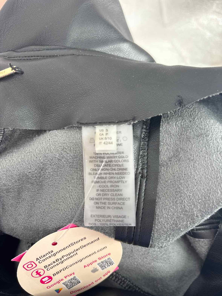 Size S ELIE TAHARI Black Faux Leather Pants