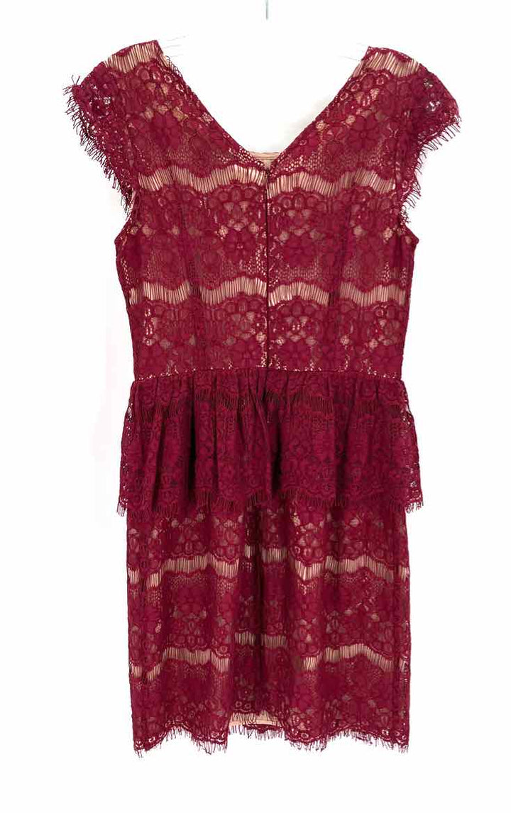 Size S MAEVE Burgundy Lace Dress