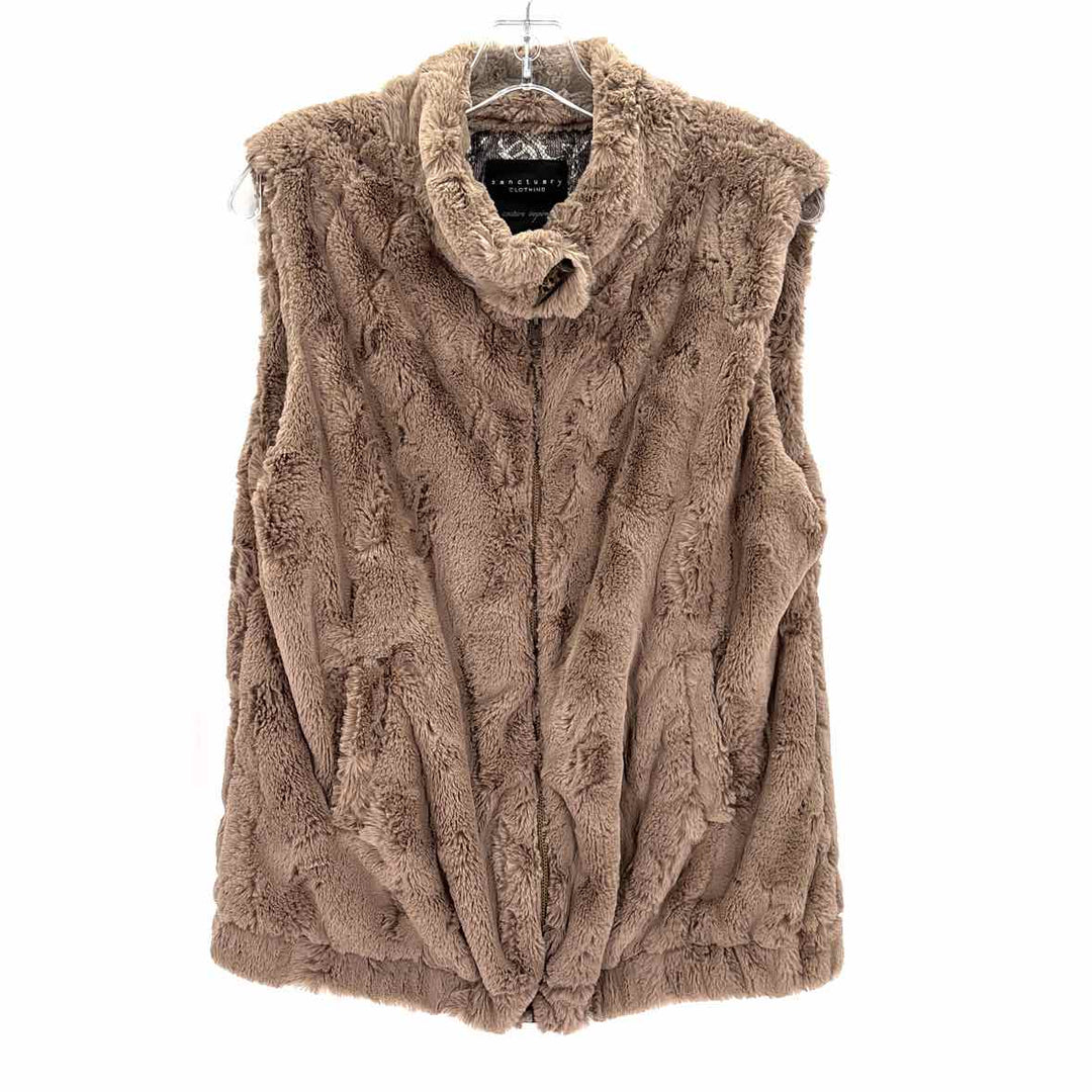Size M Sanctuary Brown Faux Fur Vest