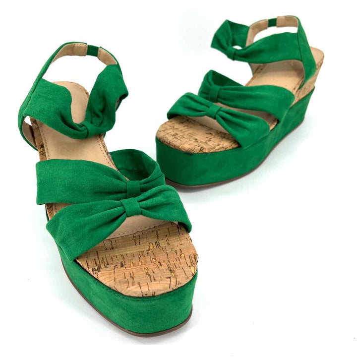 Shoe Size 9 CATO Green Velour Sandals