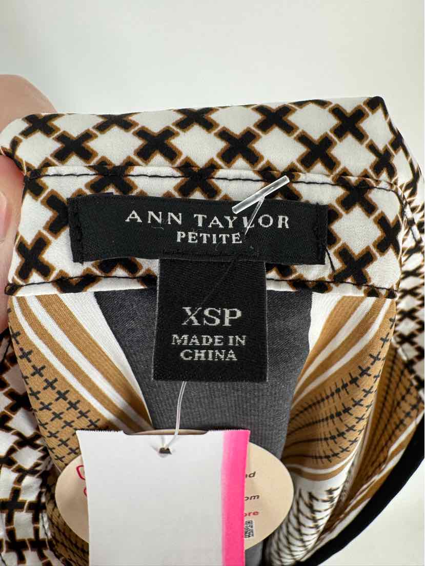 Size XS Ann Taylor Brown Print Dress