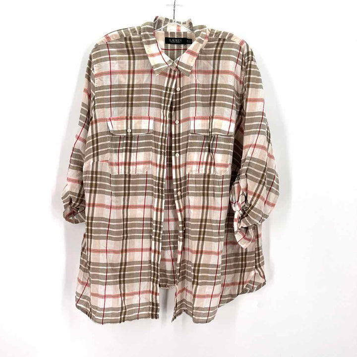 Size 2X RALPH LAUREN Multi-Color Shirt