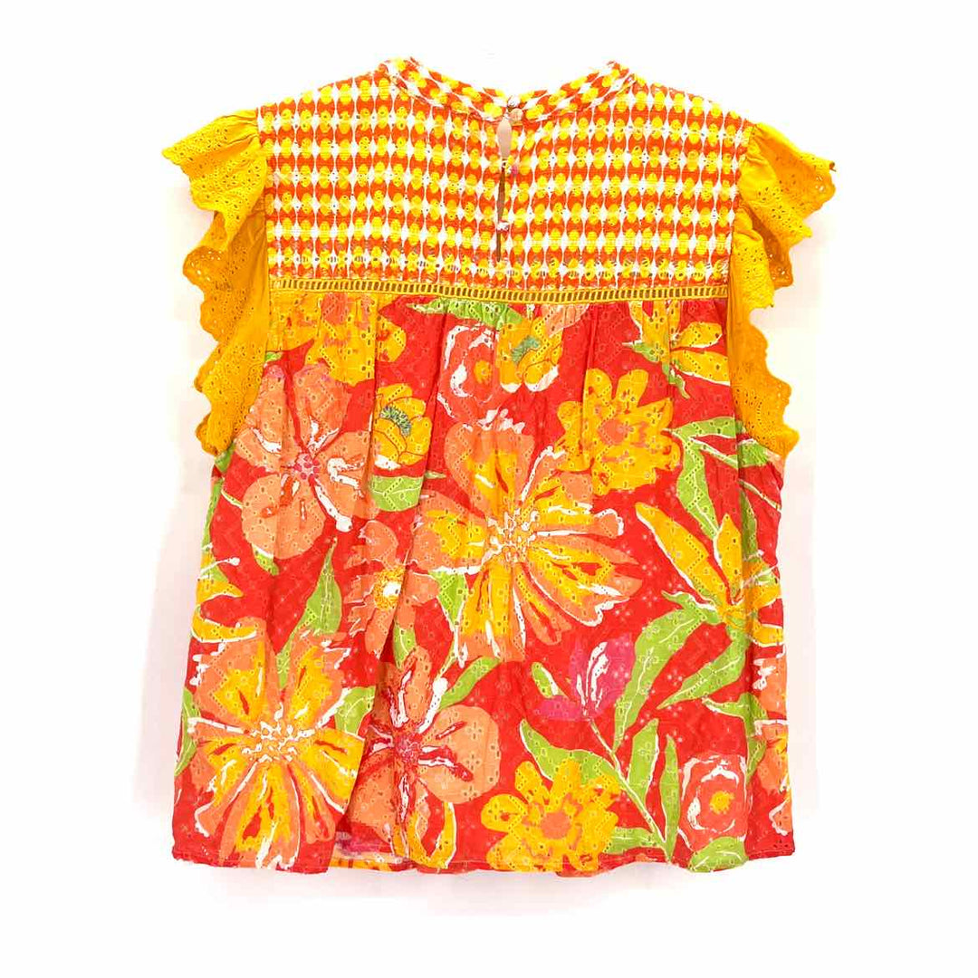 Size L VERB Orange Lace Shirt