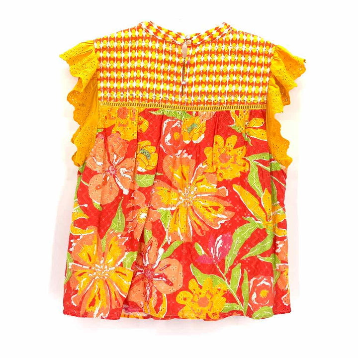Size L VERB Orange Lace Shirt