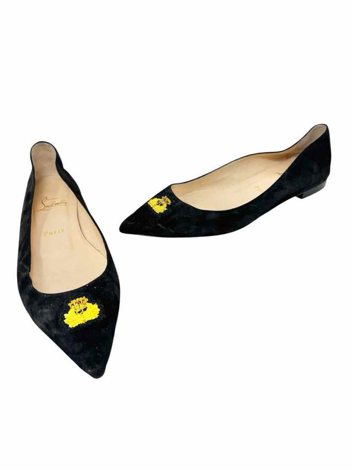 Shoe Size 39 CHRISTIAN LOUBOUTIN Black Suede Luxury - Flats