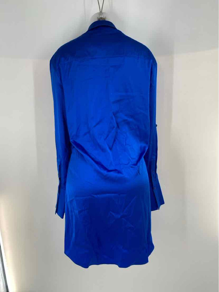 Size L Blue Sateen Dress