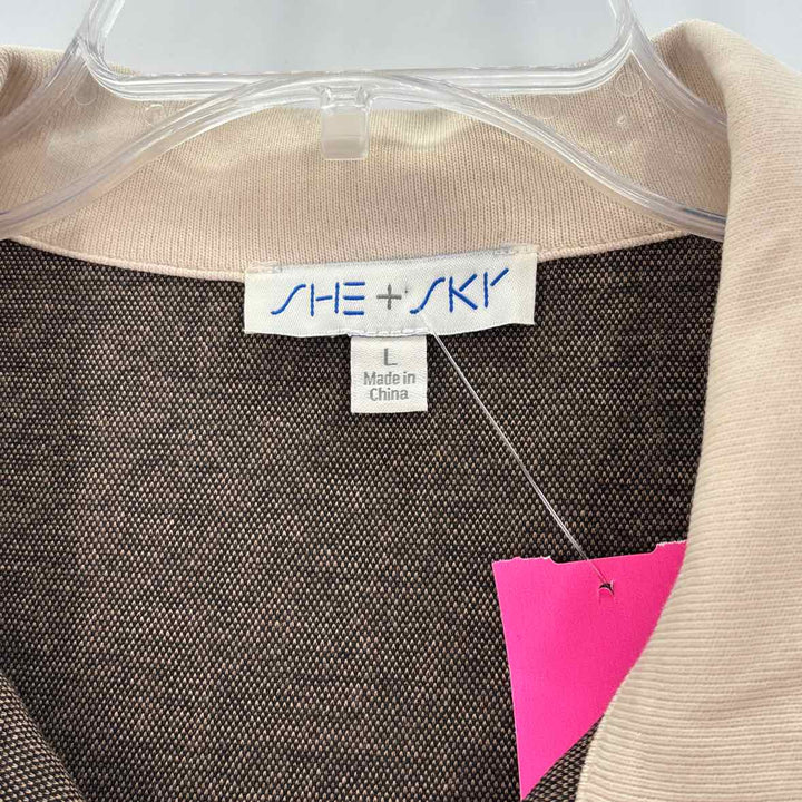 Size L Brown Print Sweater