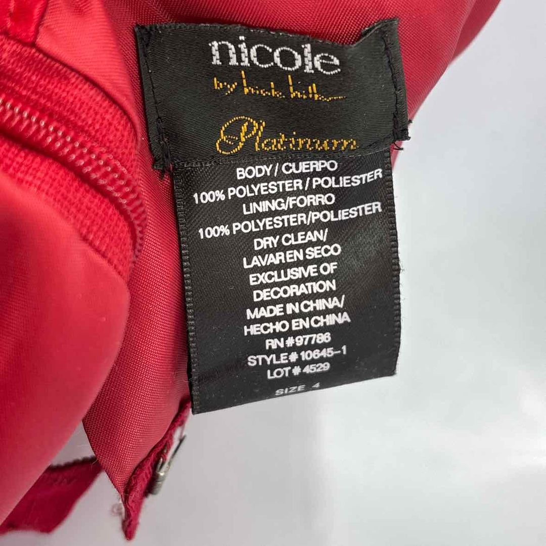Size 4 NICOLE Red Dress