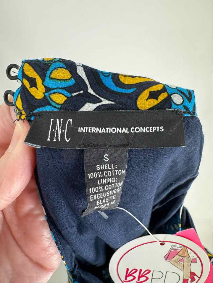 Size S INC Blue Print Dress