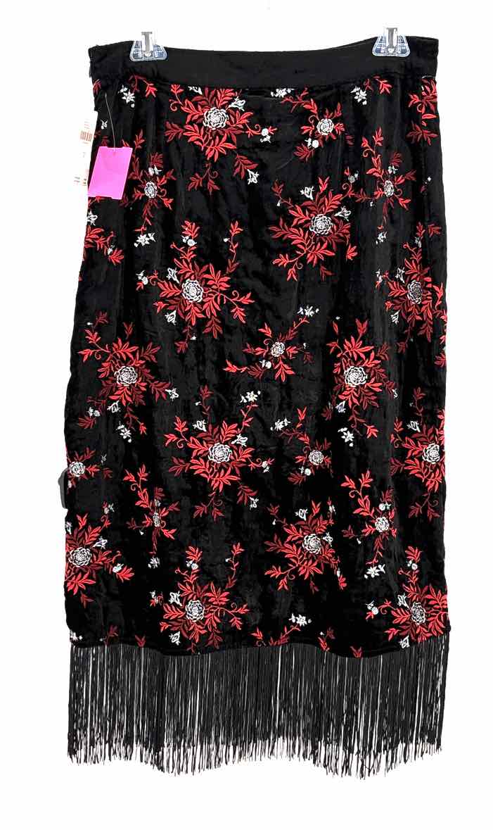 Size 8 Anthropologie Black Velvet Skirt