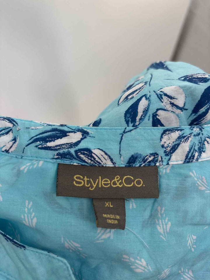 Size XL Style & Co Blue Print Shirt