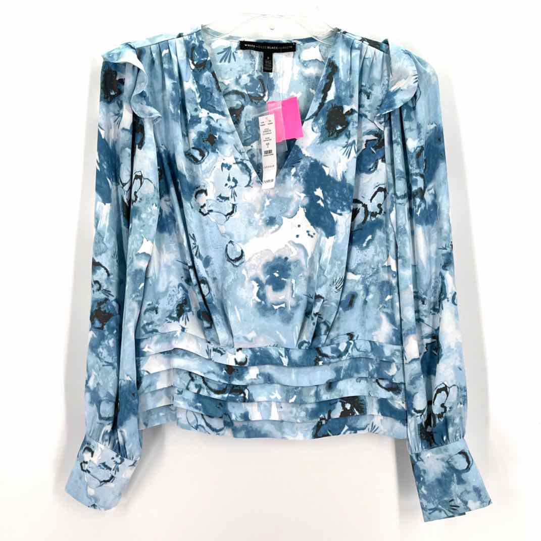 Size 2 White House Black Market Blue Shirt