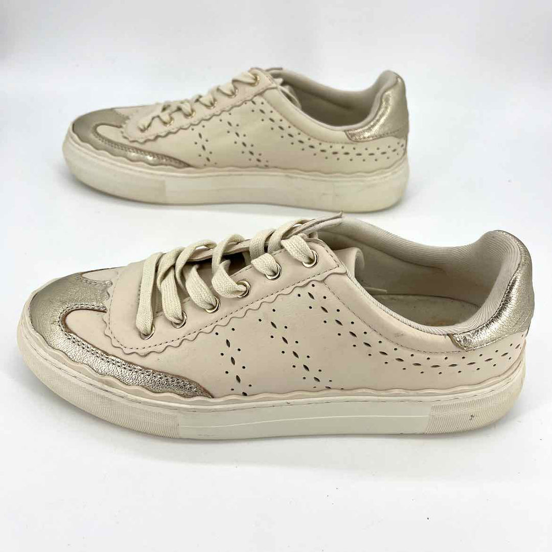 Shoe Size 9 Vince Camuto Cream Leather Sneakers