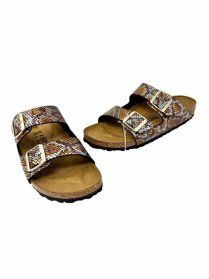 Shoe Size 41 Birkenstock Gold Leather Sandals