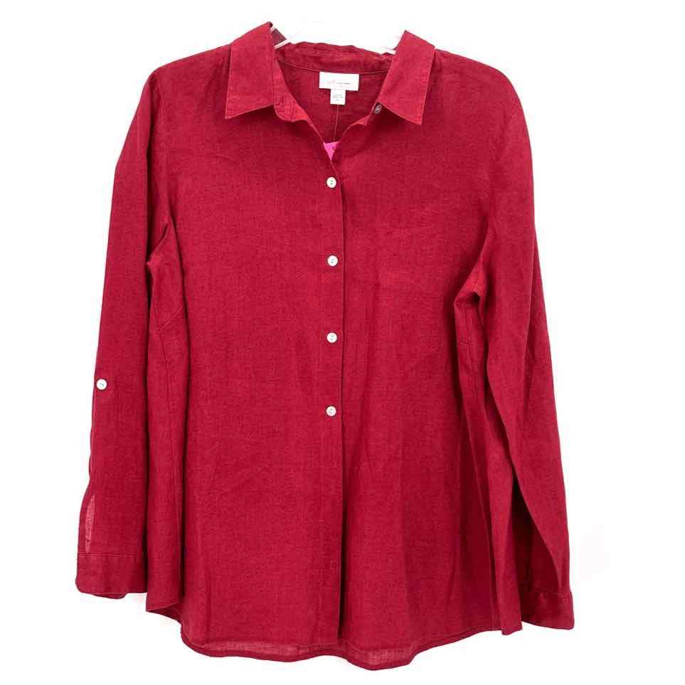 Size M J JILL Red Linen Shirt