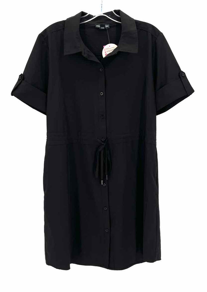 Size L HALSTON Black Nylon Dress