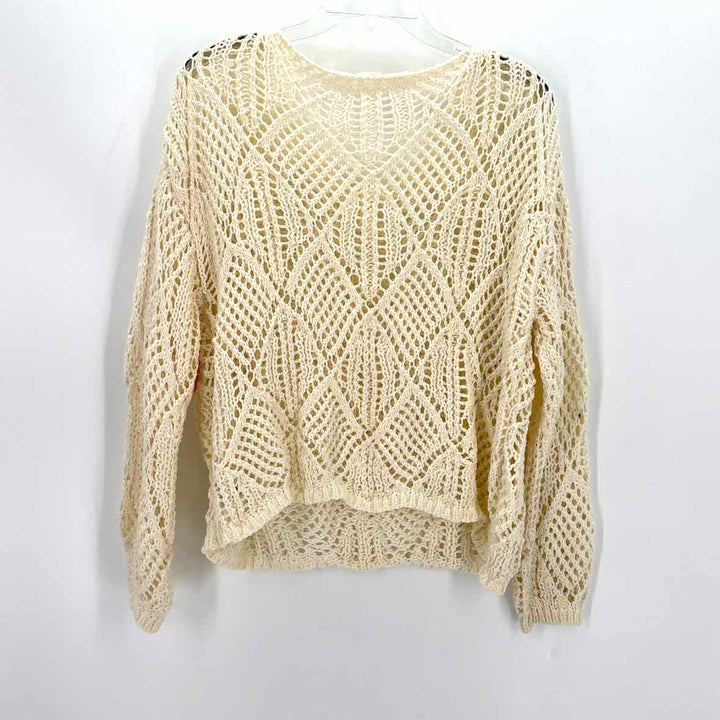 Size L Cream Crochet Knit Sweater