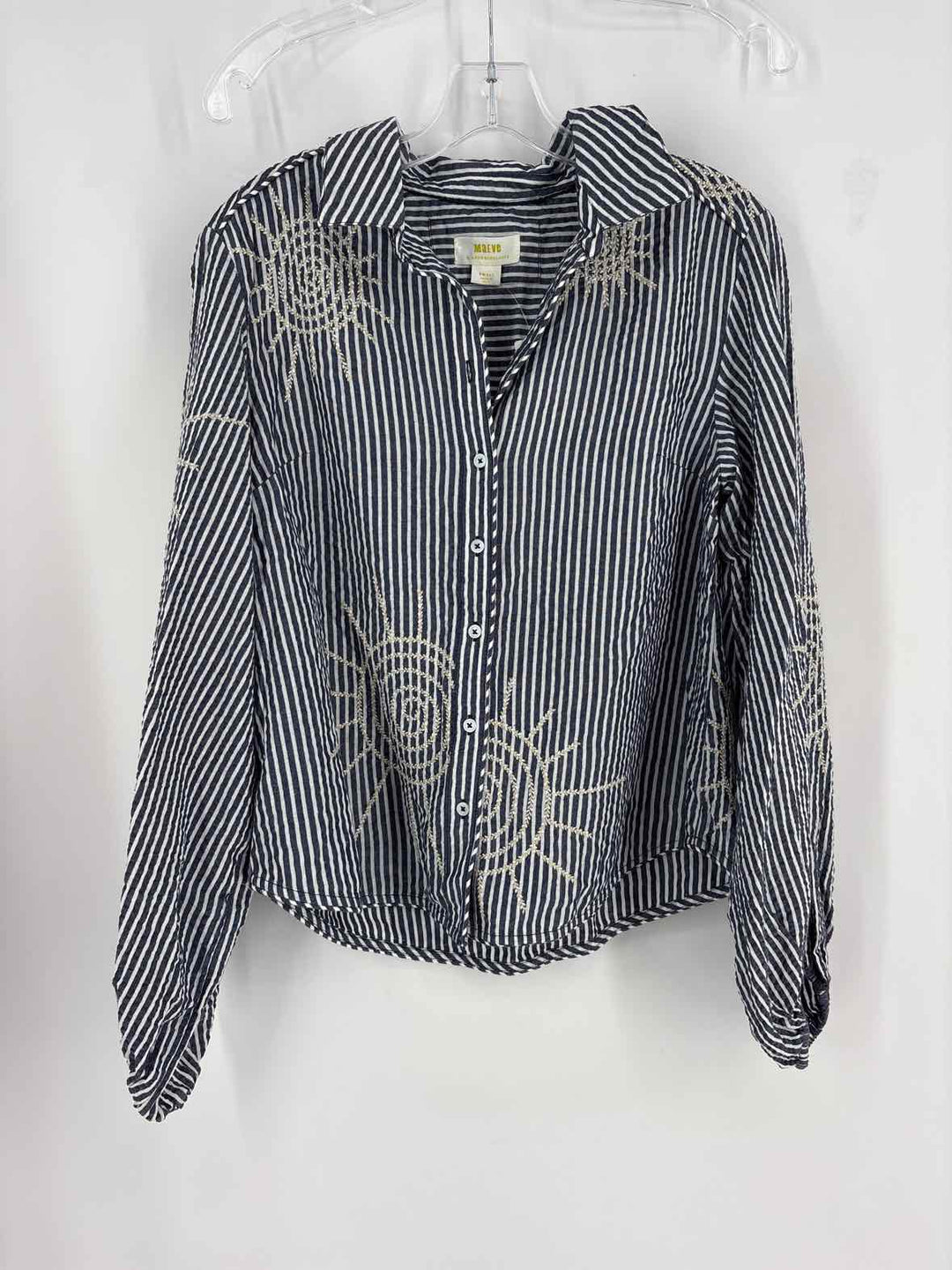 Size S MAEVE Navy Print Shirt
