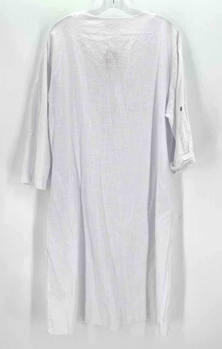 Size XL White Linen Cardigan