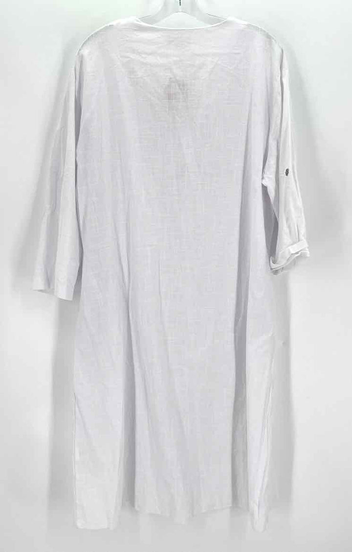 Size XL White Linen Cardigan