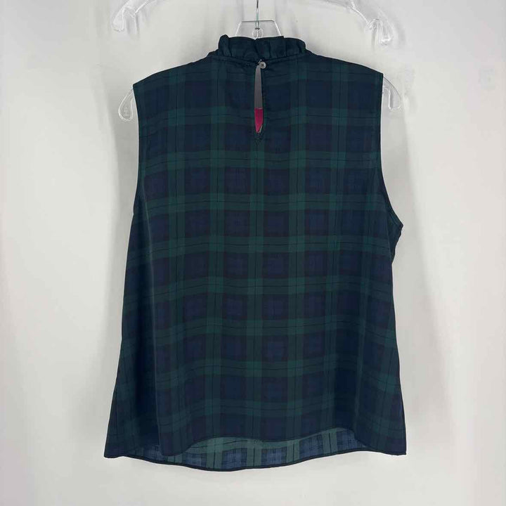 Size L J Crew Green Print Shirt