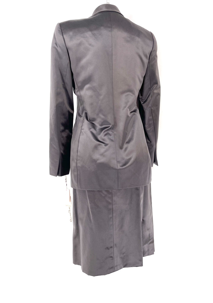 Size 4 OSCAR DE LA RENTE Gray Silk Luxury - Dress
