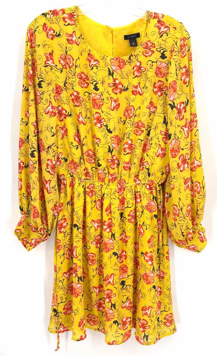 Size L HALOGEN Yellow Dress