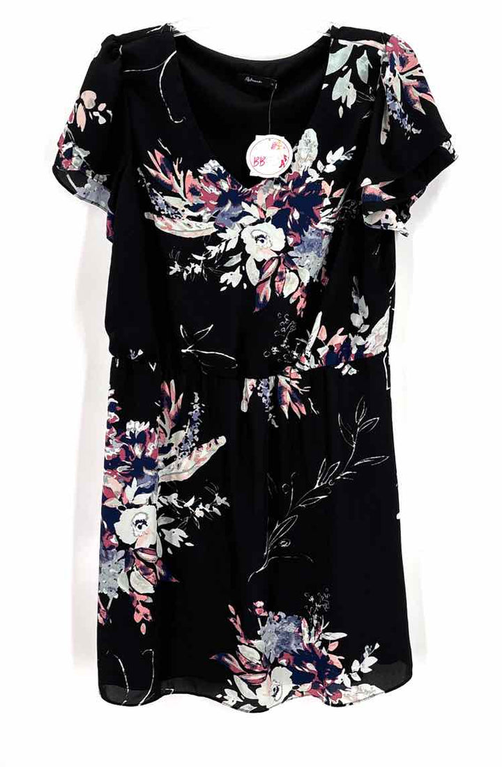 Size L Black Print Dress