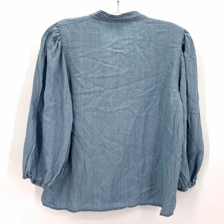 Size XS CHELSEA & THEODORE Blue Chambray Shirt