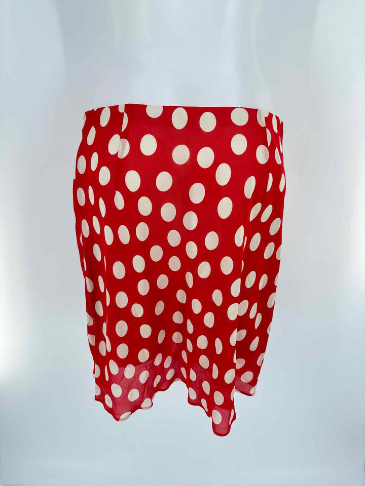 Size M J Crew Red Print Skirt