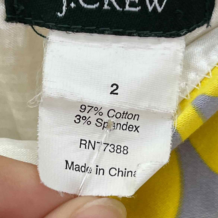Size 2 J Crew Yellow Print Skirt