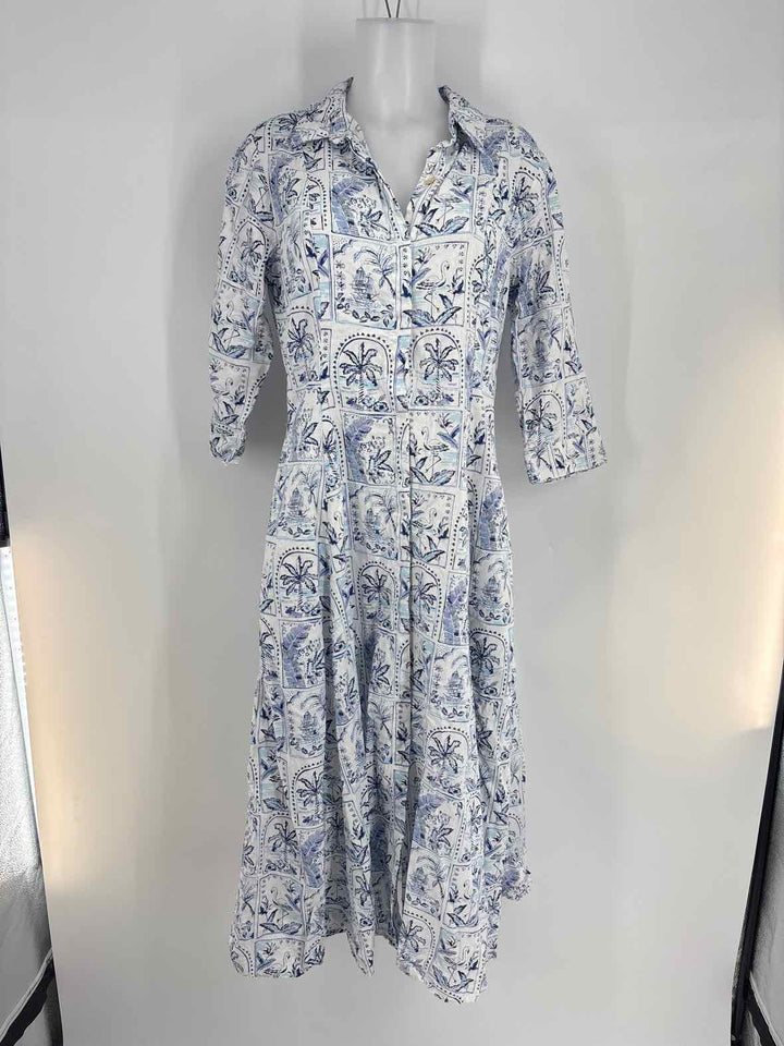 Size L C&C Blue Print Dress