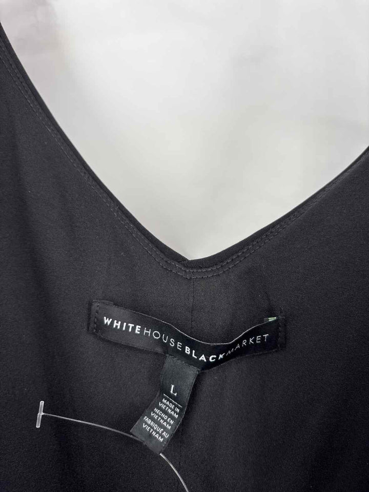 Size L White House Black Market Black Print Dress