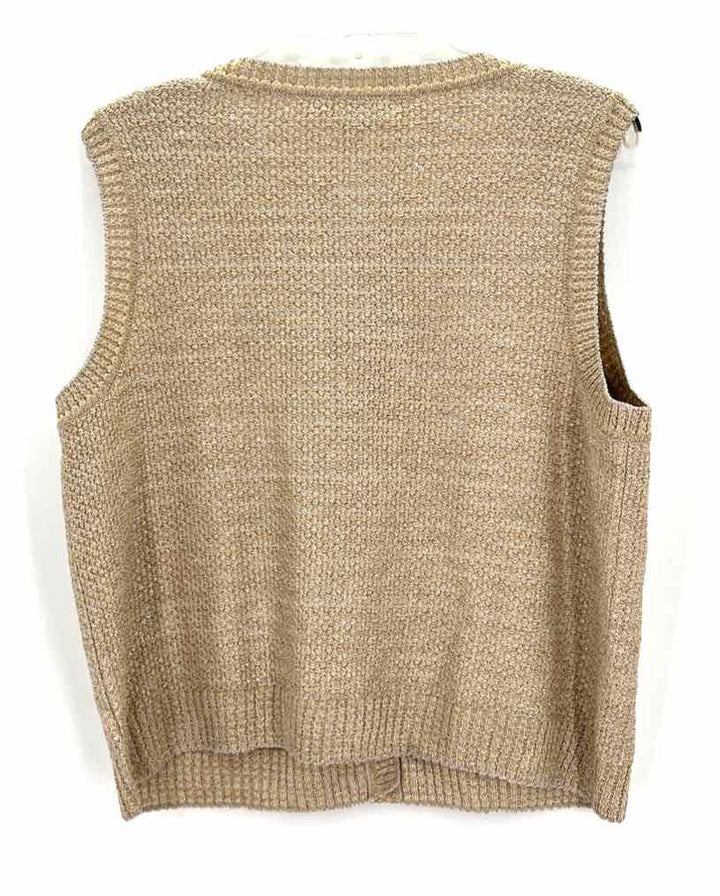 Size XL ST JOHN Gold Knit Wool Vest