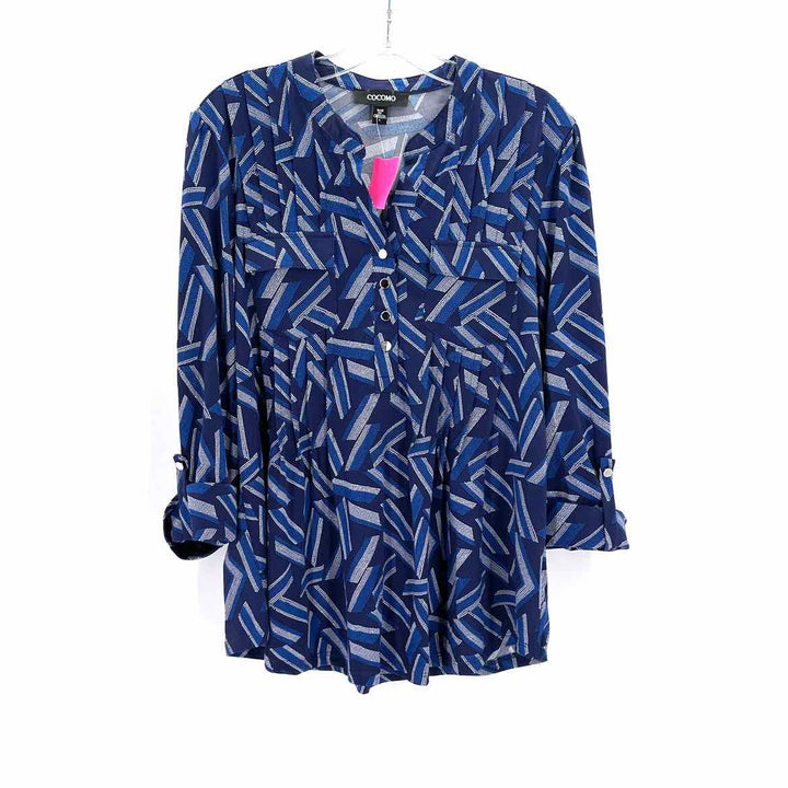 Size L Blue Print Shirt