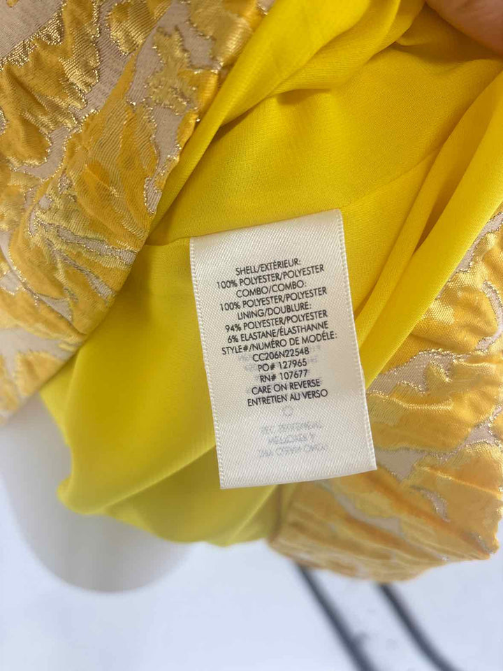 Size L Alice + Olivia Yellow Print Dress