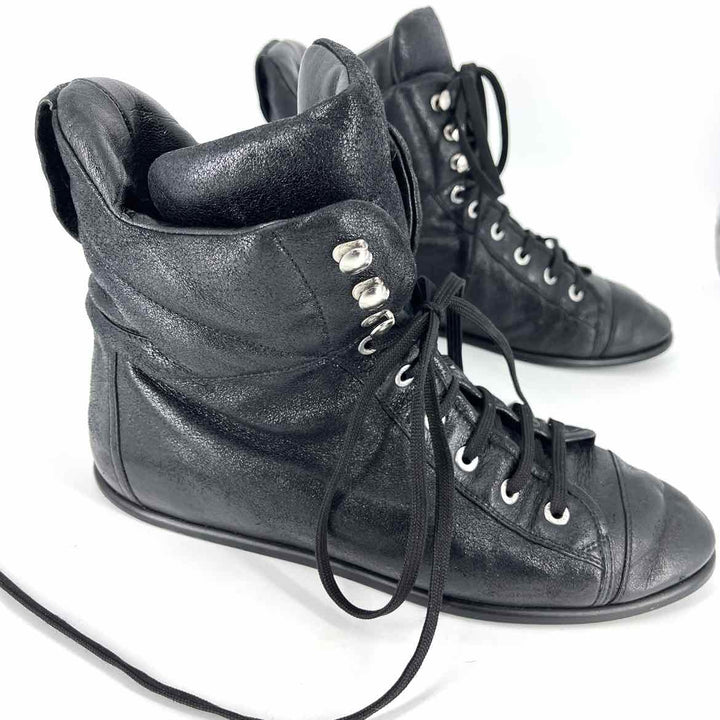 Shoe Size 41 Chanel Black Leather Luxury - Boots