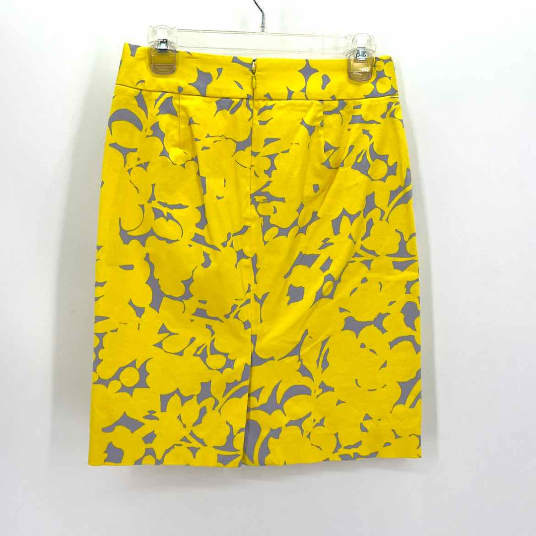 Size 2 J Crew Yellow Print Skirt