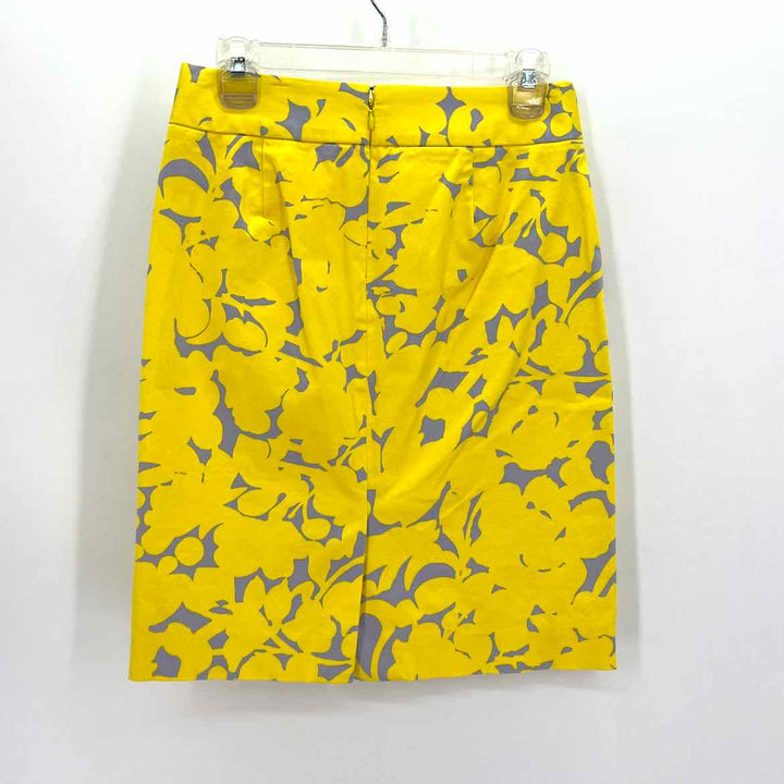 Size 2 J Crew Yellow Print Skirt