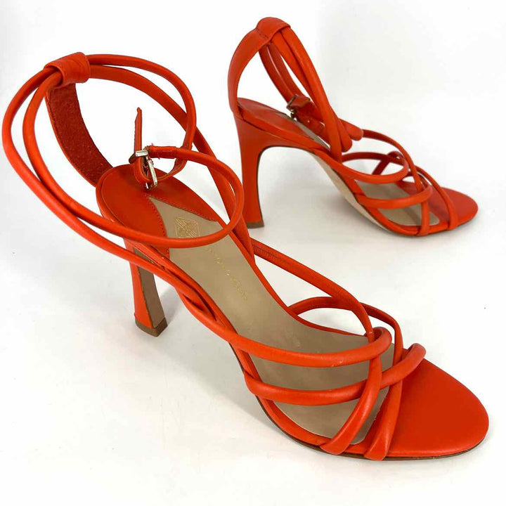 Shoe Size 8.5 ANTONIO MELANI Orange Leather Sandals
