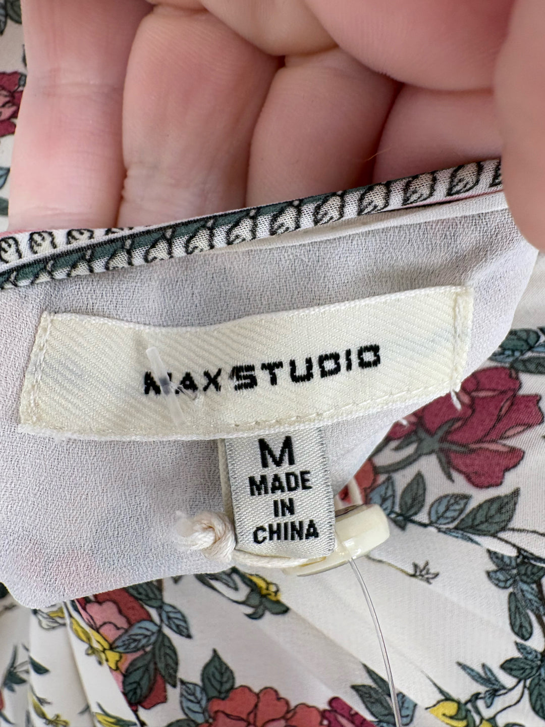 Size M MAX STUDIO White Print Dress