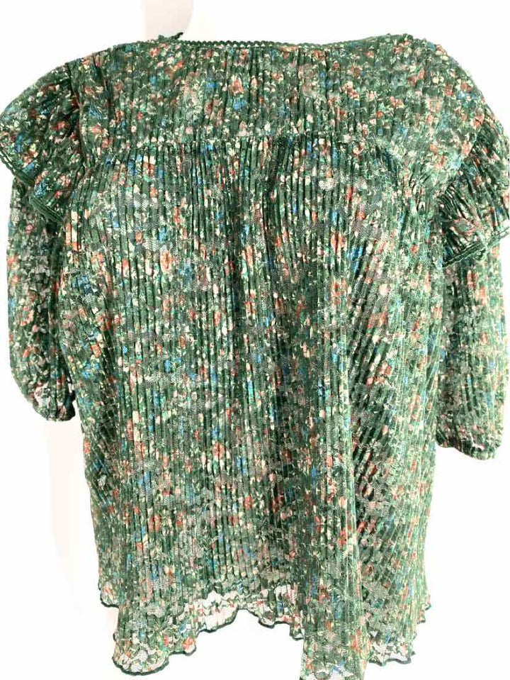 Size S Anthropologie Green Print Shirt