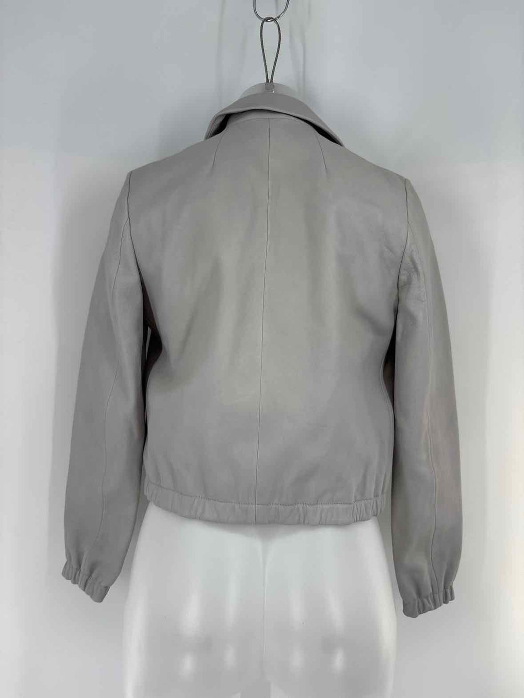 Size Petite THEORY Gray Leather Luxury - Jacket