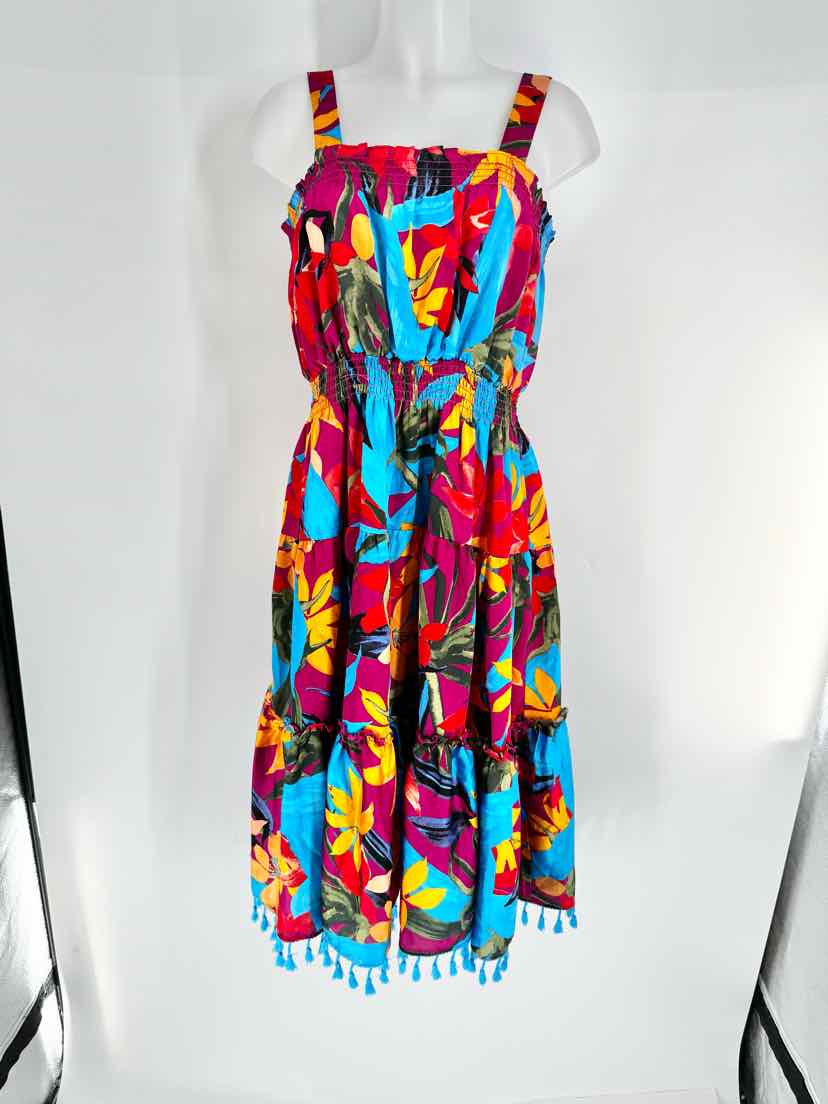 Size 6 TAHARI Blue Print Dress