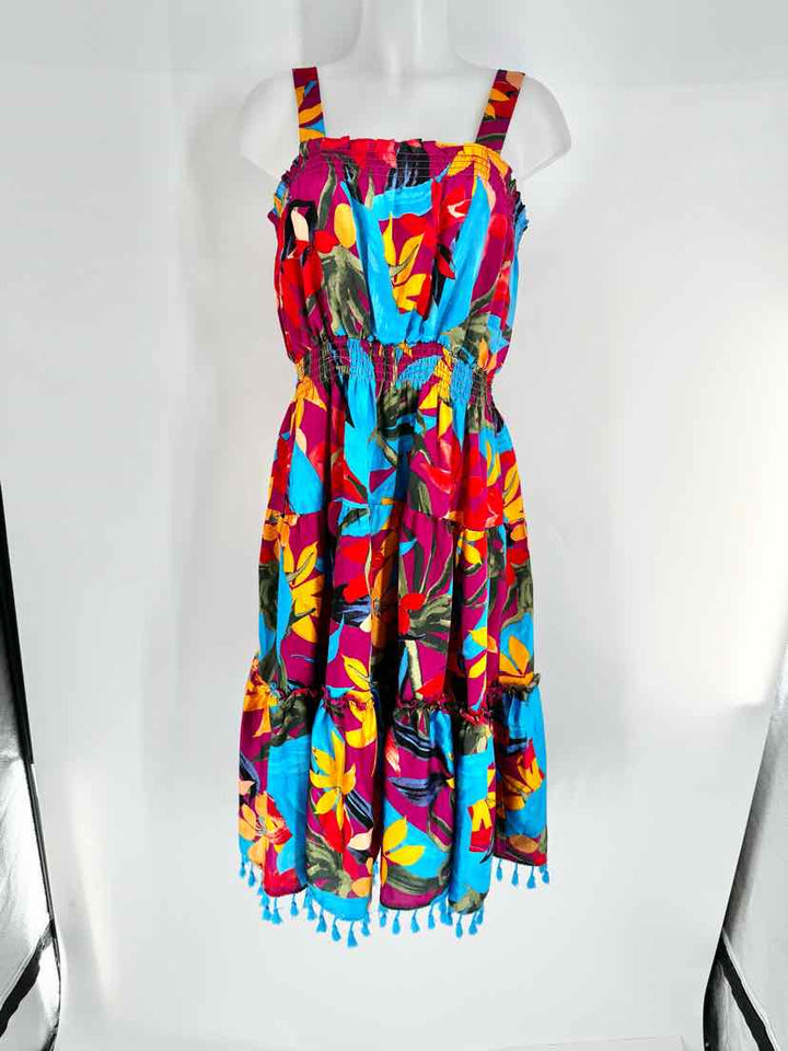 Size 6 TAHARI Blue Print Dress