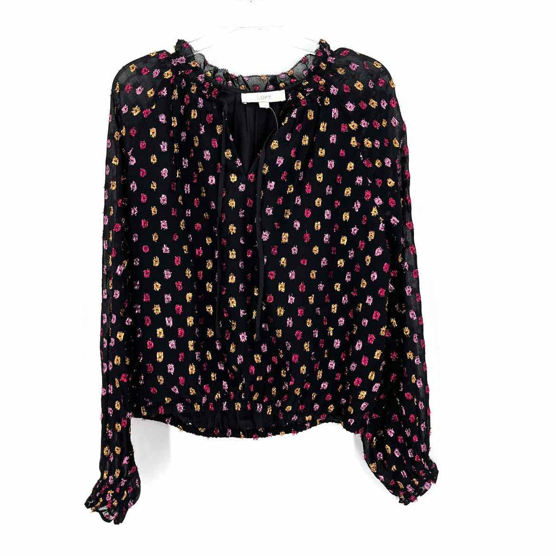 Size S LOFT Black Print Shirt